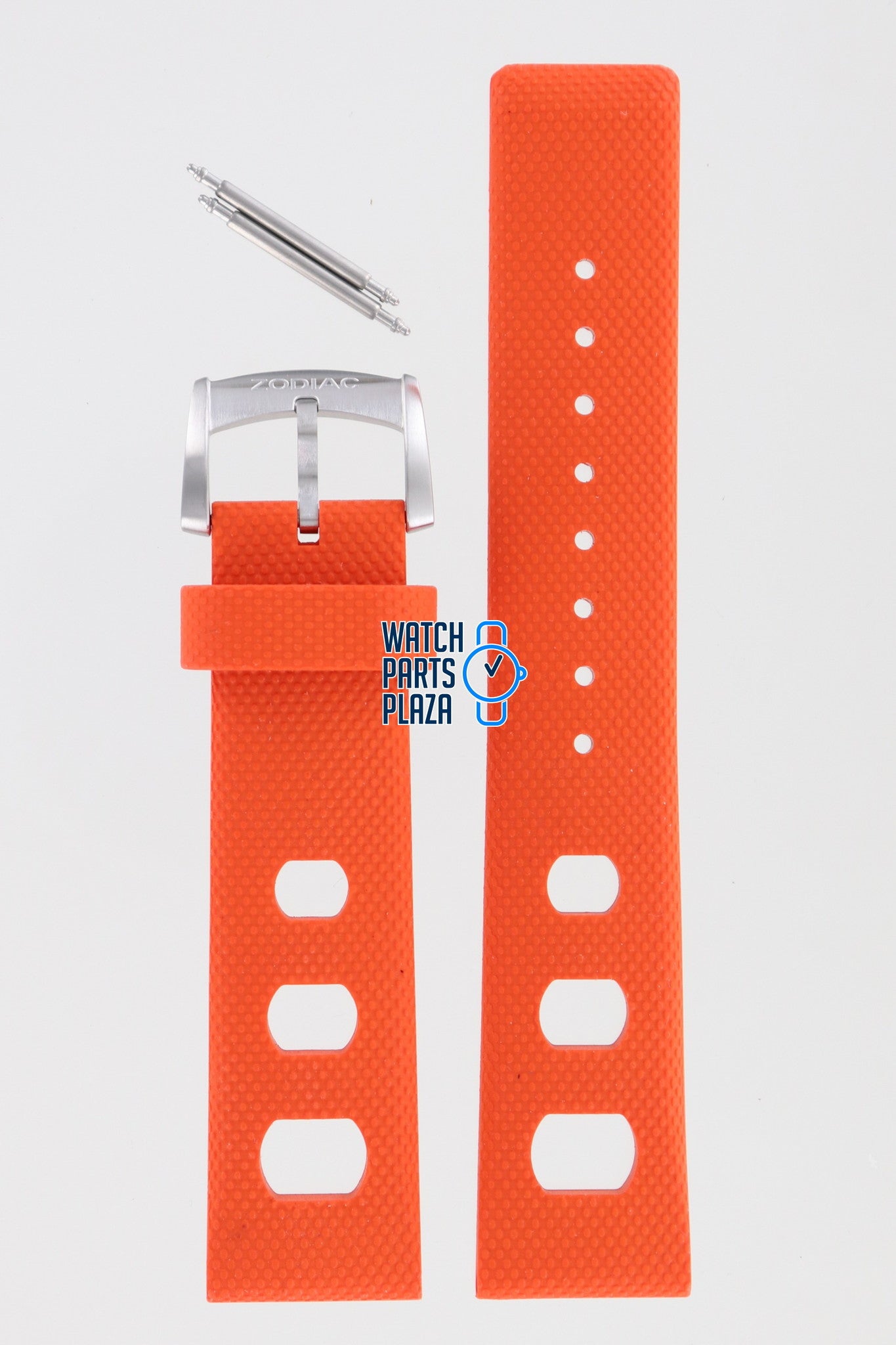 Zodiac ZO2202 Watch Band ZO - 2202 Orange Silicone 20 mm Sea Dragon - Watch Plaza