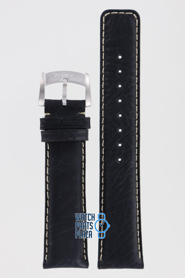 Zodiac ZO2204 Watch Band ZO - 2204 Black Leather 20 mm - Watch Plaza
