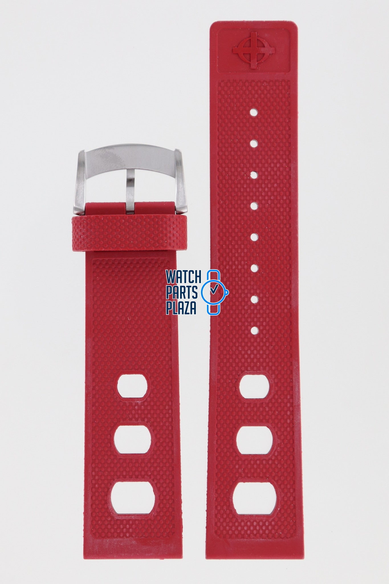 Zodiac ZO2226 Watch Band ZO - 2226 Red Silicone 22 mm Sea Dragon - Watch Plaza