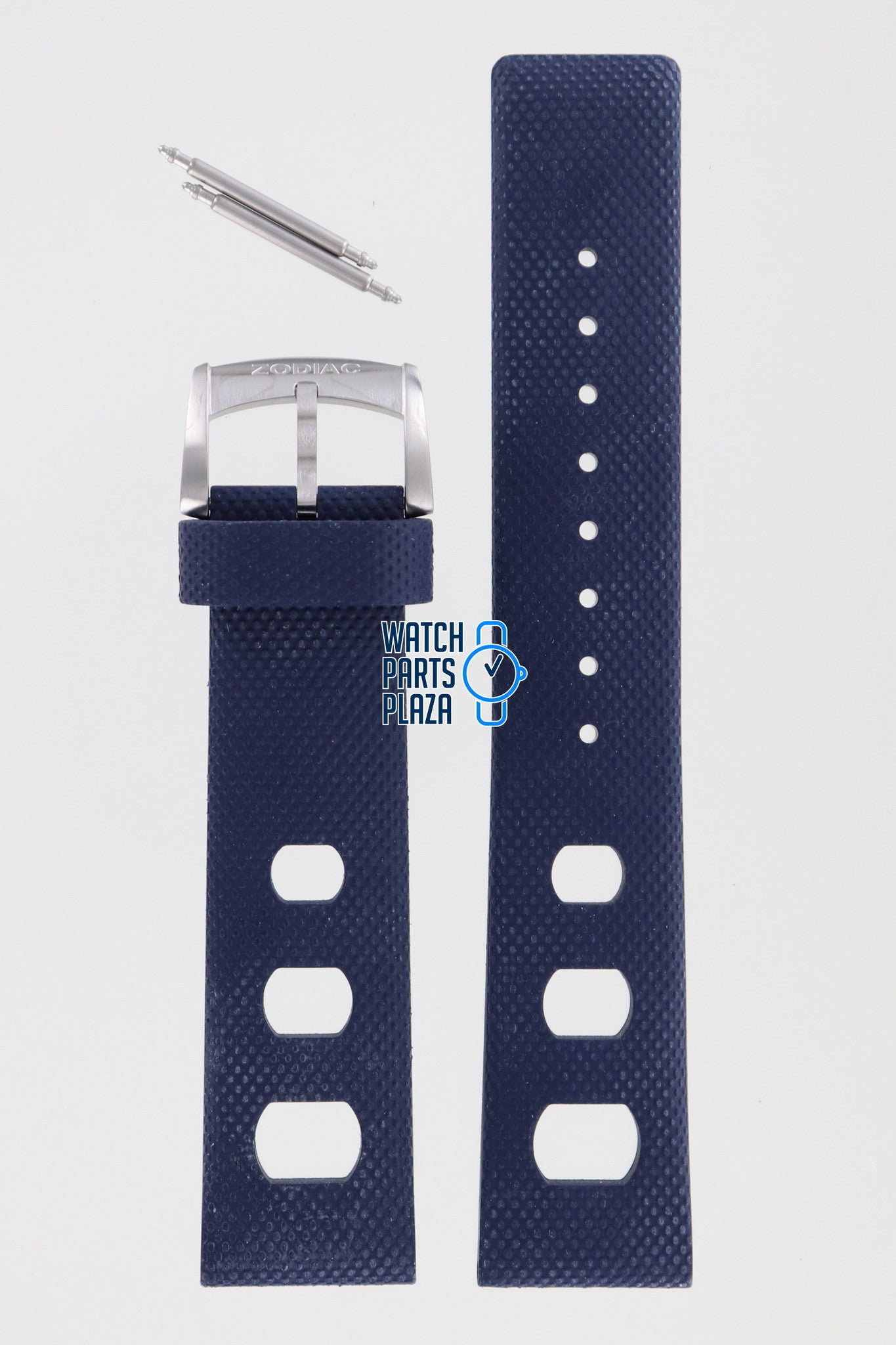 Zodiac ZO2233 Watch Band ZO - 2233 Dark Blue Silicone 20 mm Sea Dragon - Watch Plaza