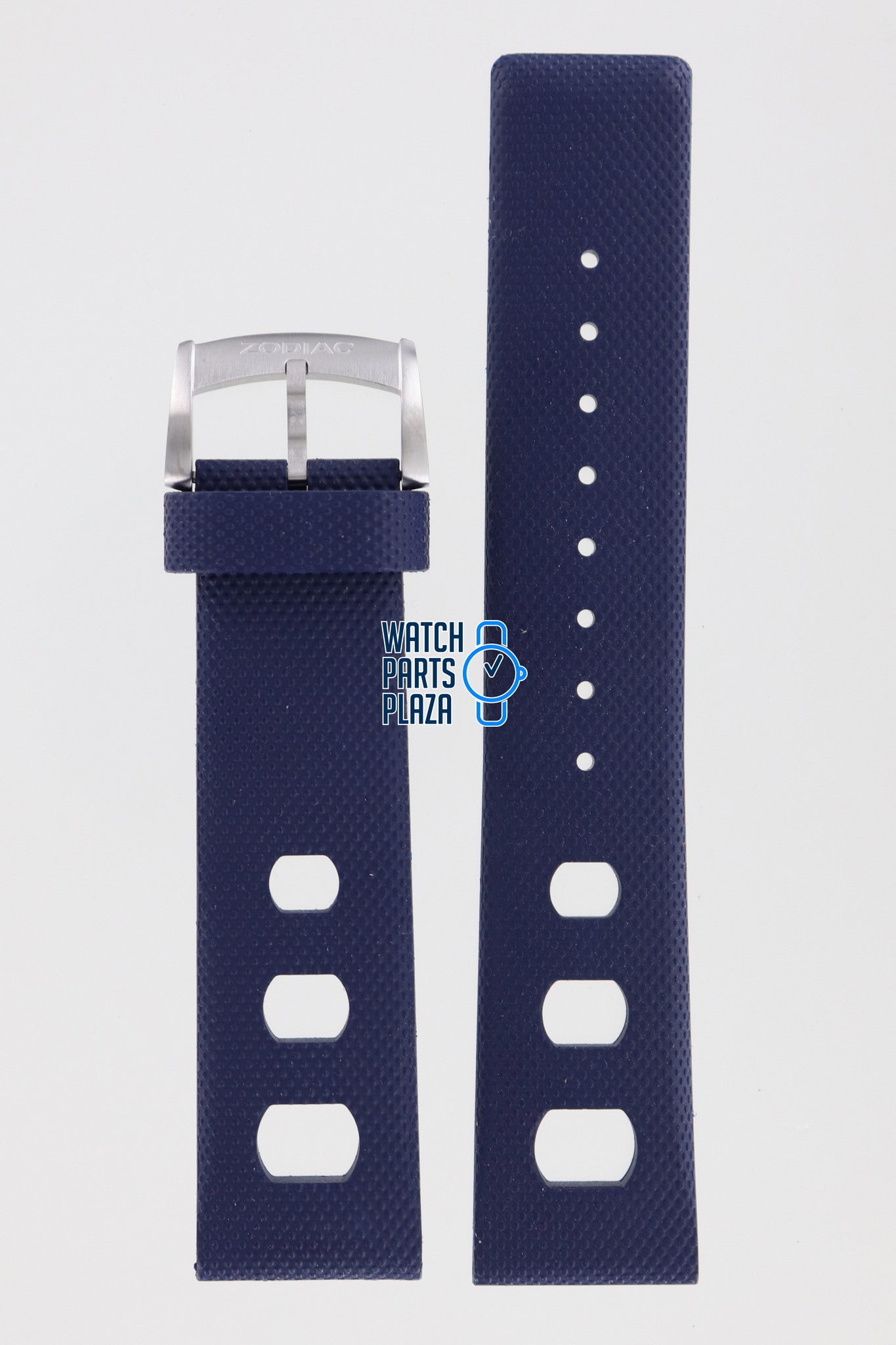 Zodiac ZO2242 Watch Band ZO - 2242 Dark Blue Silicone 22 mm Sea Dragon - Watch Plaza