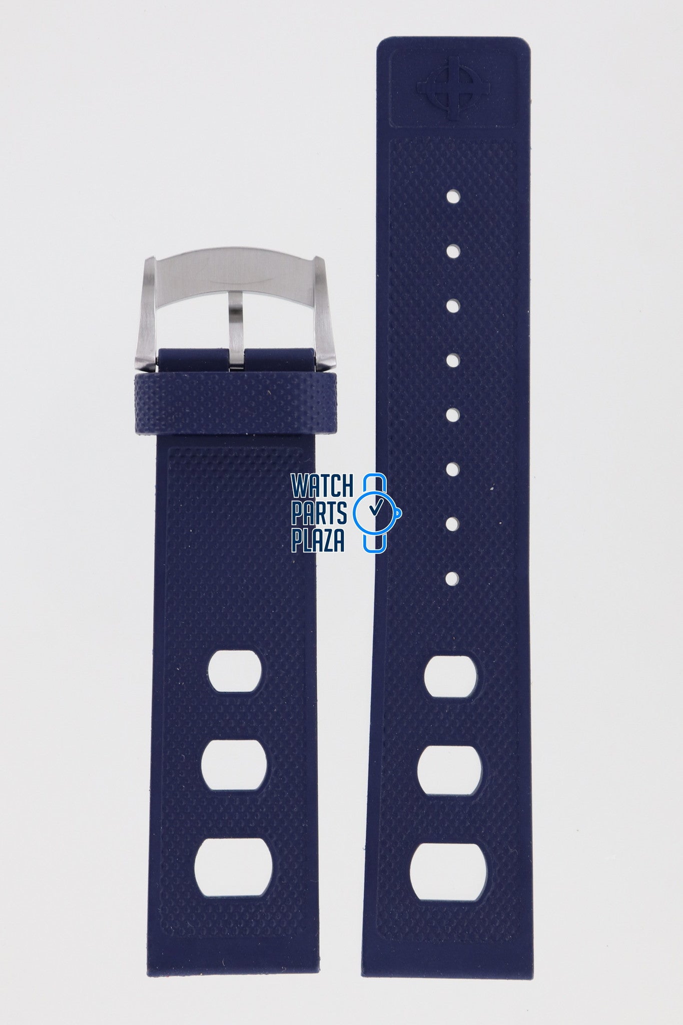 Zodiac ZO2242 Watch Band ZO - 2242 Dark Blue Silicone 22 mm Sea Dragon - Watch Plaza