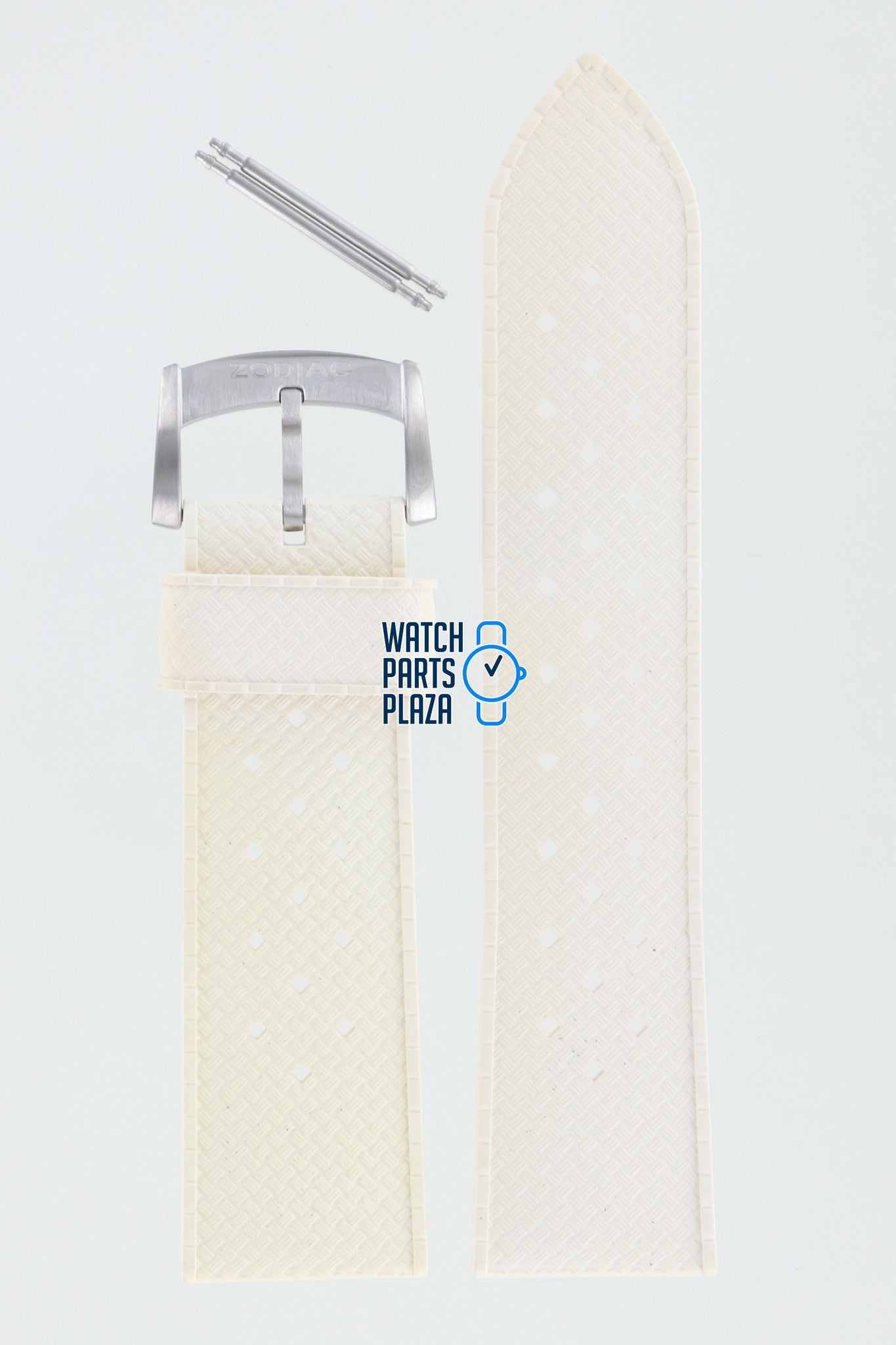 Zodiac ZO2307 Watch Band ZO - 2307 White Silicone 22 mm V - Wolf - Watch Plaza